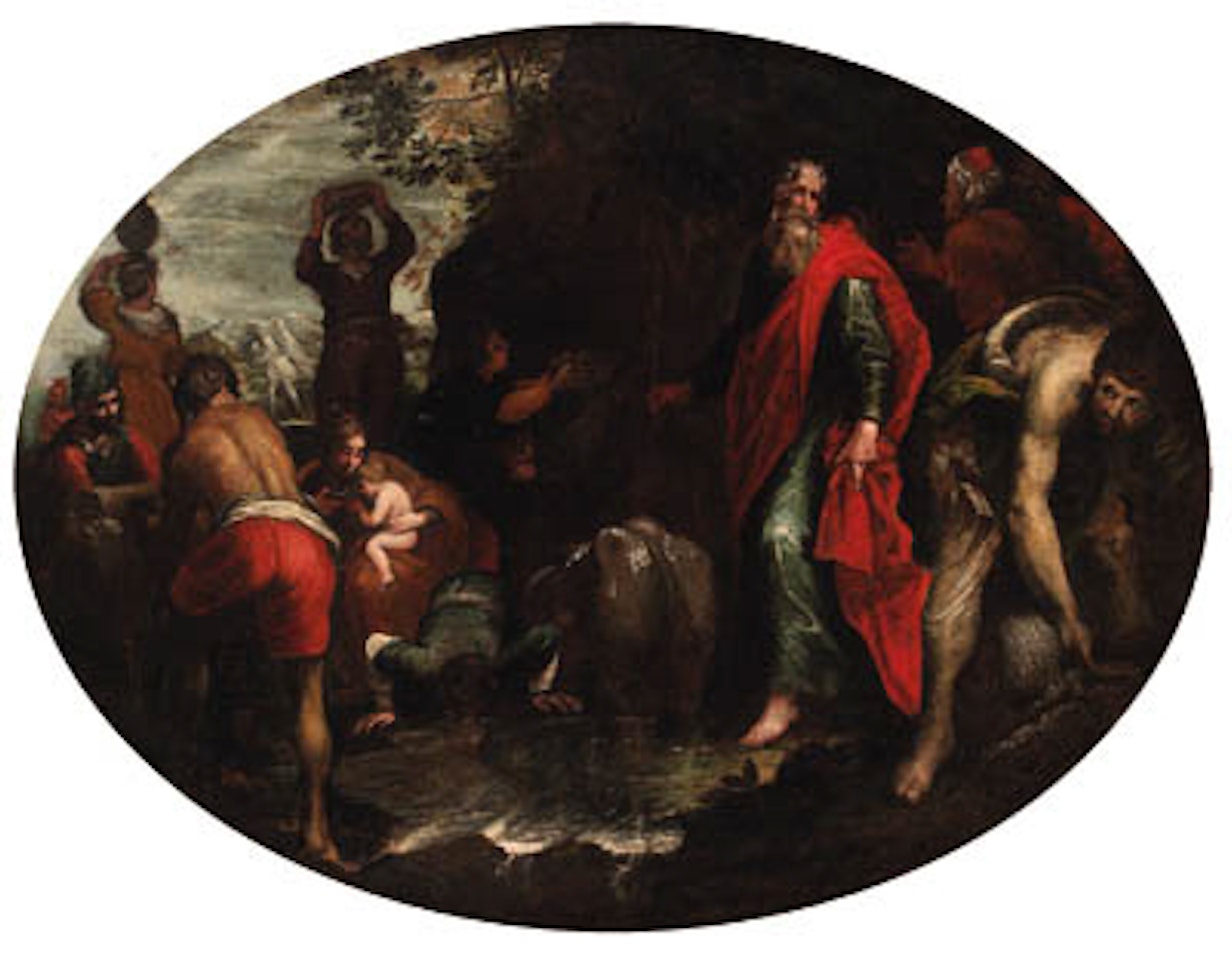 Moses striking the Rock by Leandro Bassano