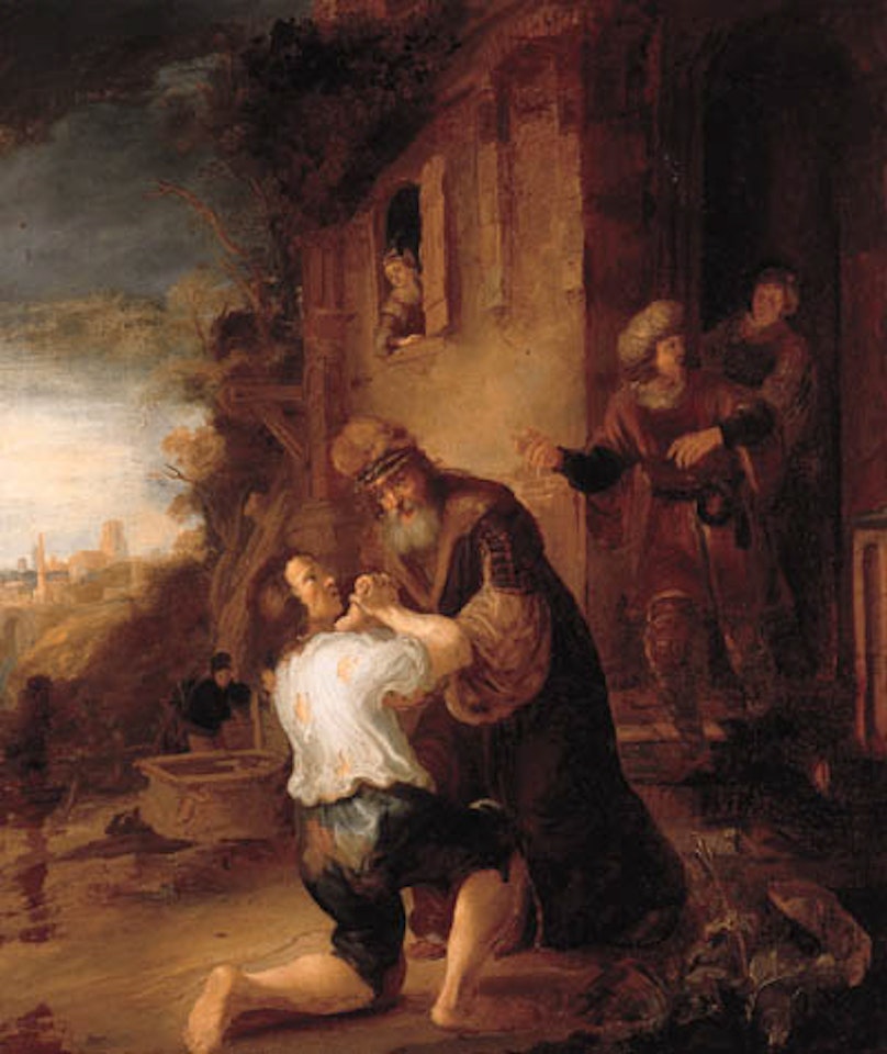 Return of Prodigal Son by Attributed to Rembrandt Harmensz van Rijn