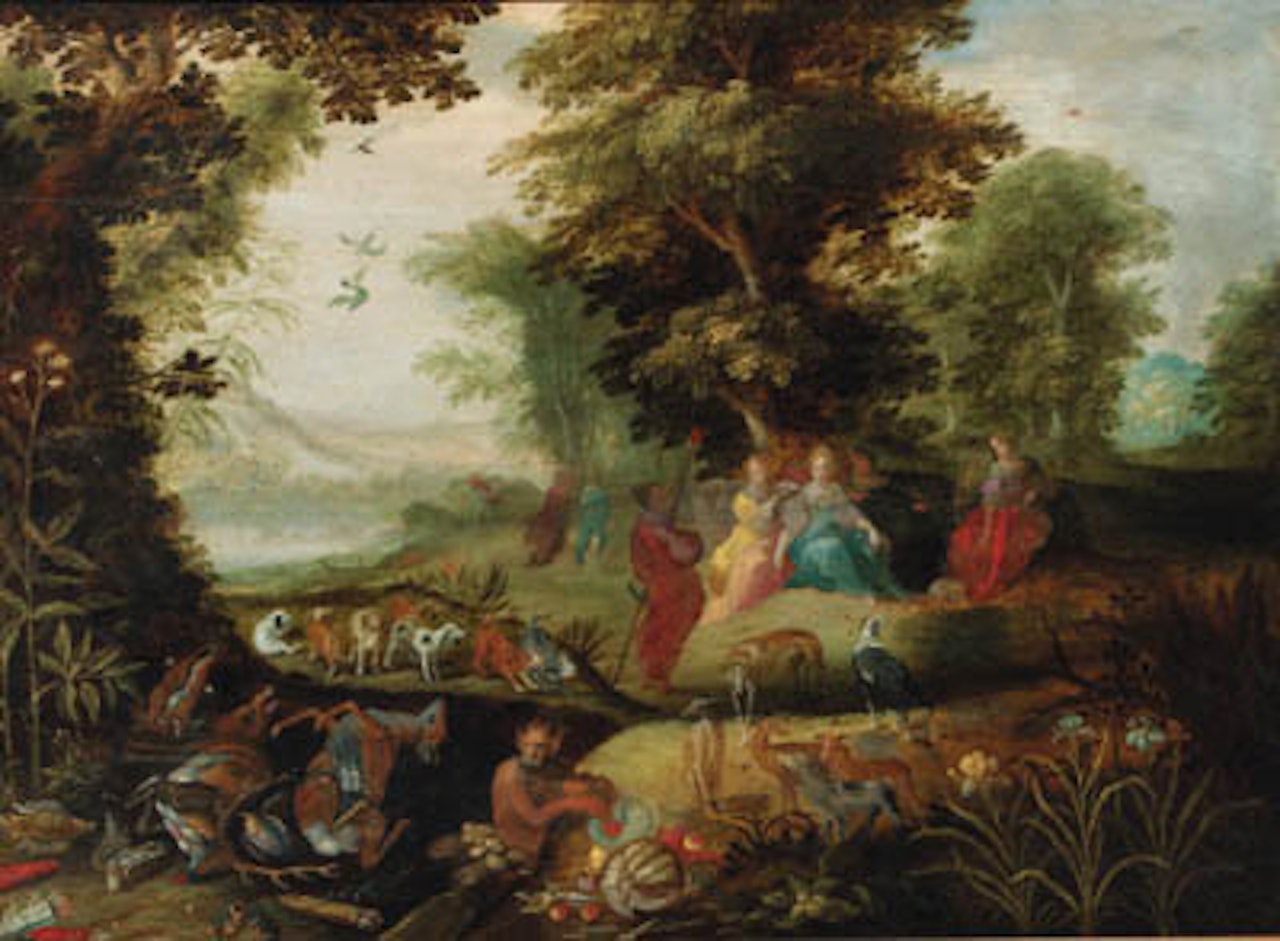 Diana and her nymphs resting after the chase by Abraham Govaerts
