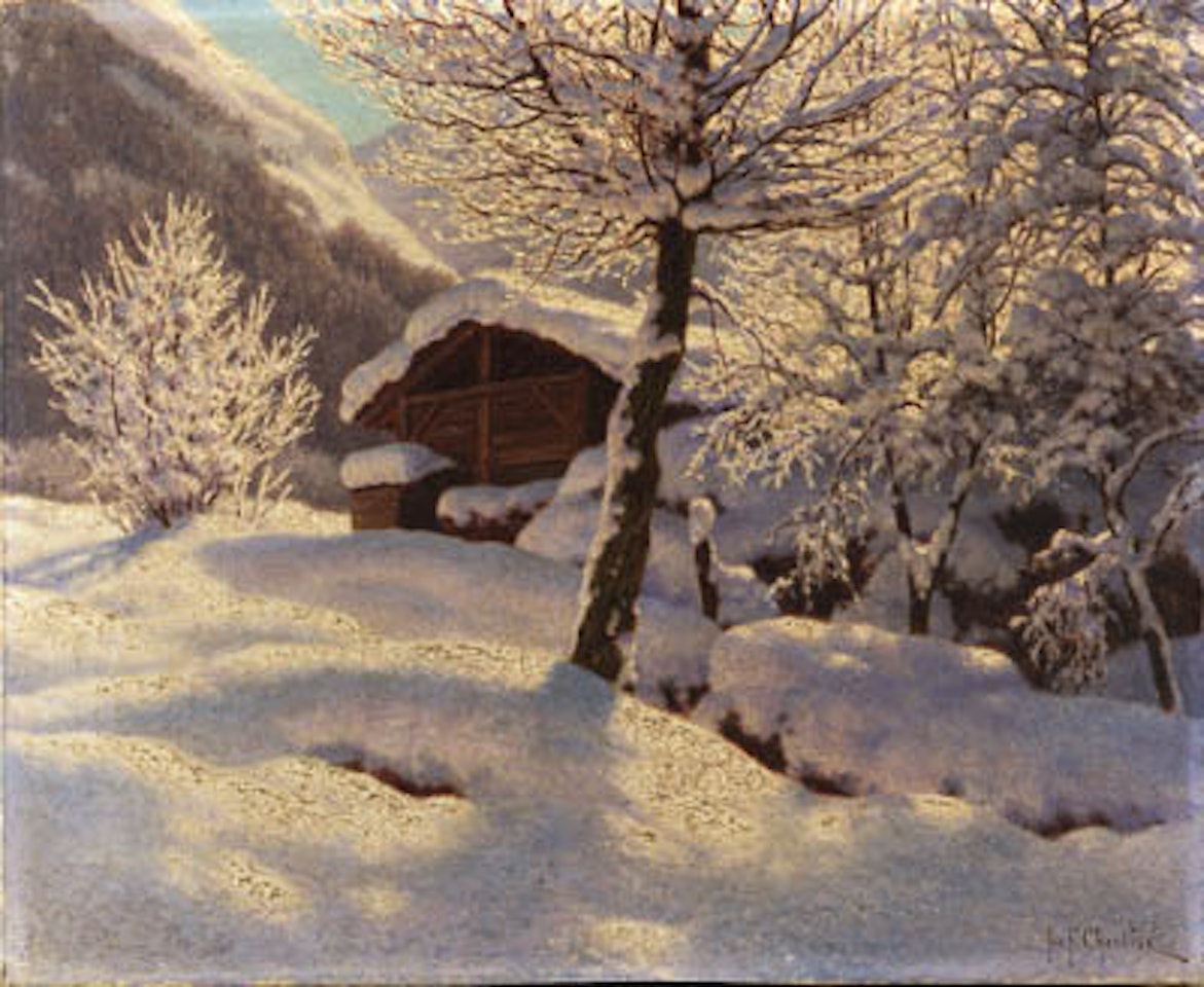 Country cabin in heavy snow by Ivan Fedorovich Choultse