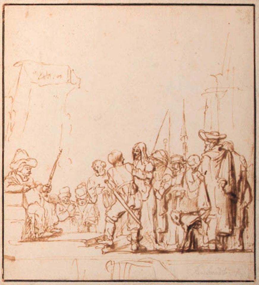Christ before Caiaphas by Attributed to Rembrandt Harmensz van Rijn