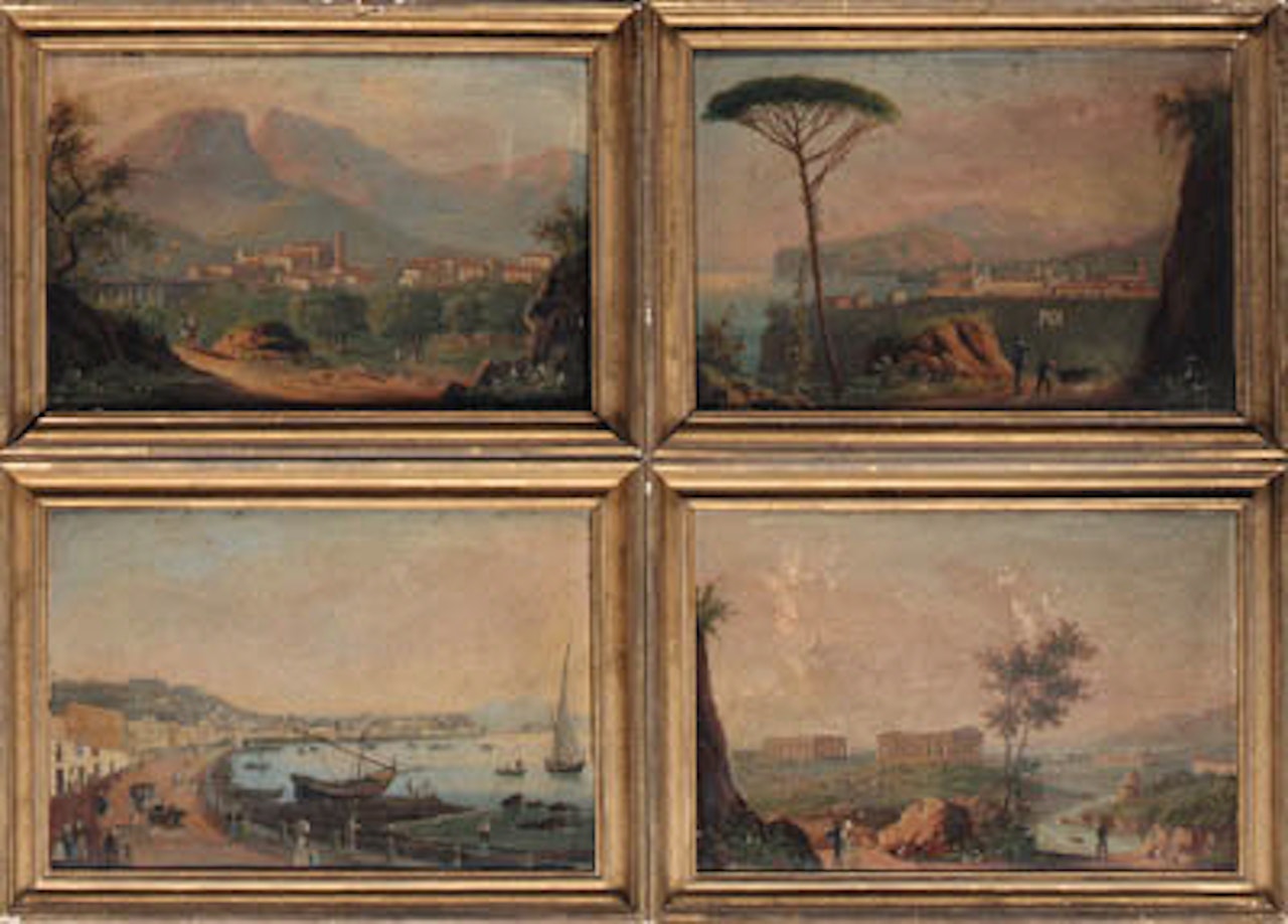 Veiws of the Bay of Naples, and neighboring cities by Italian School