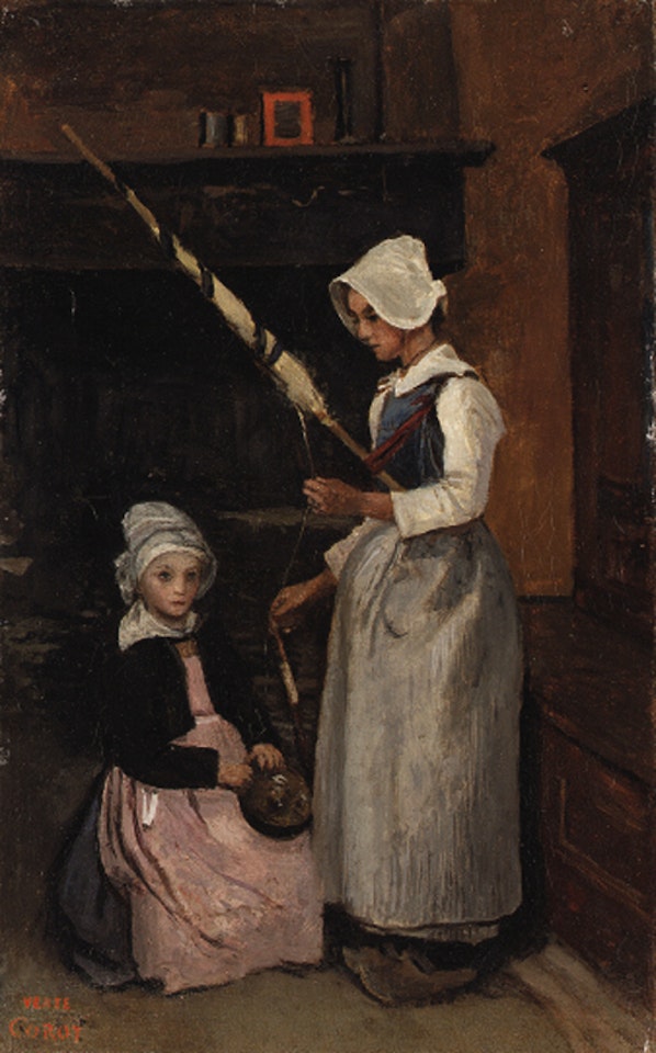 Paysannes du Mur by Jean Baptiste Camille Corot