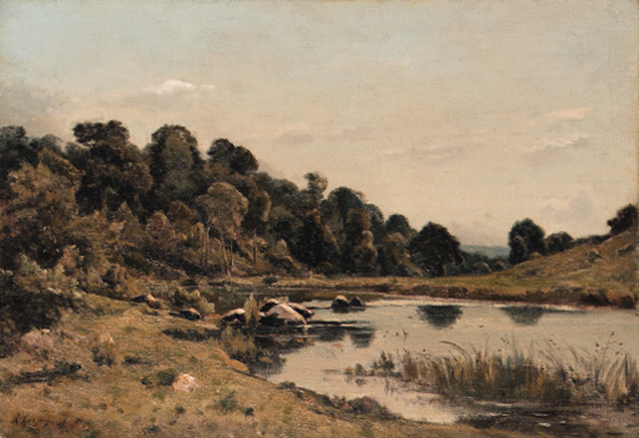 Les bords de l'Aumance by Henri Harpignies