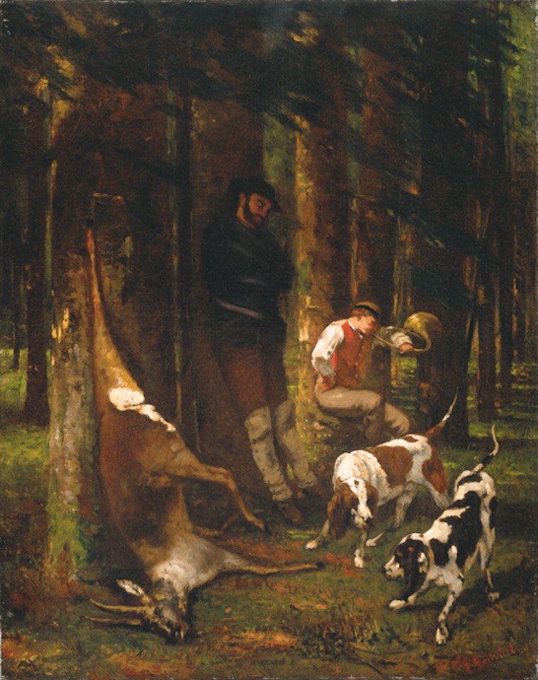 L'hallali or la curee by Gustave Courbet