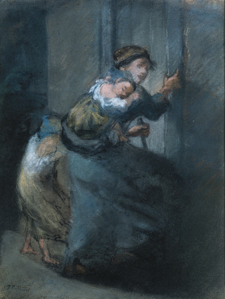 Mere et ses deux enfants by Jean-François Millet