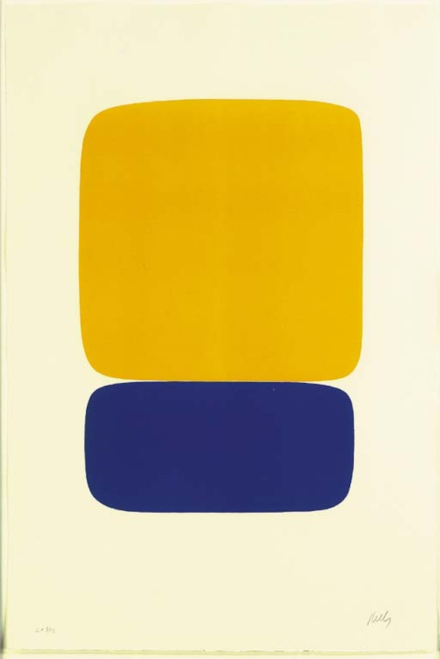 Yellow over dark blue by Ellsworth Kelly