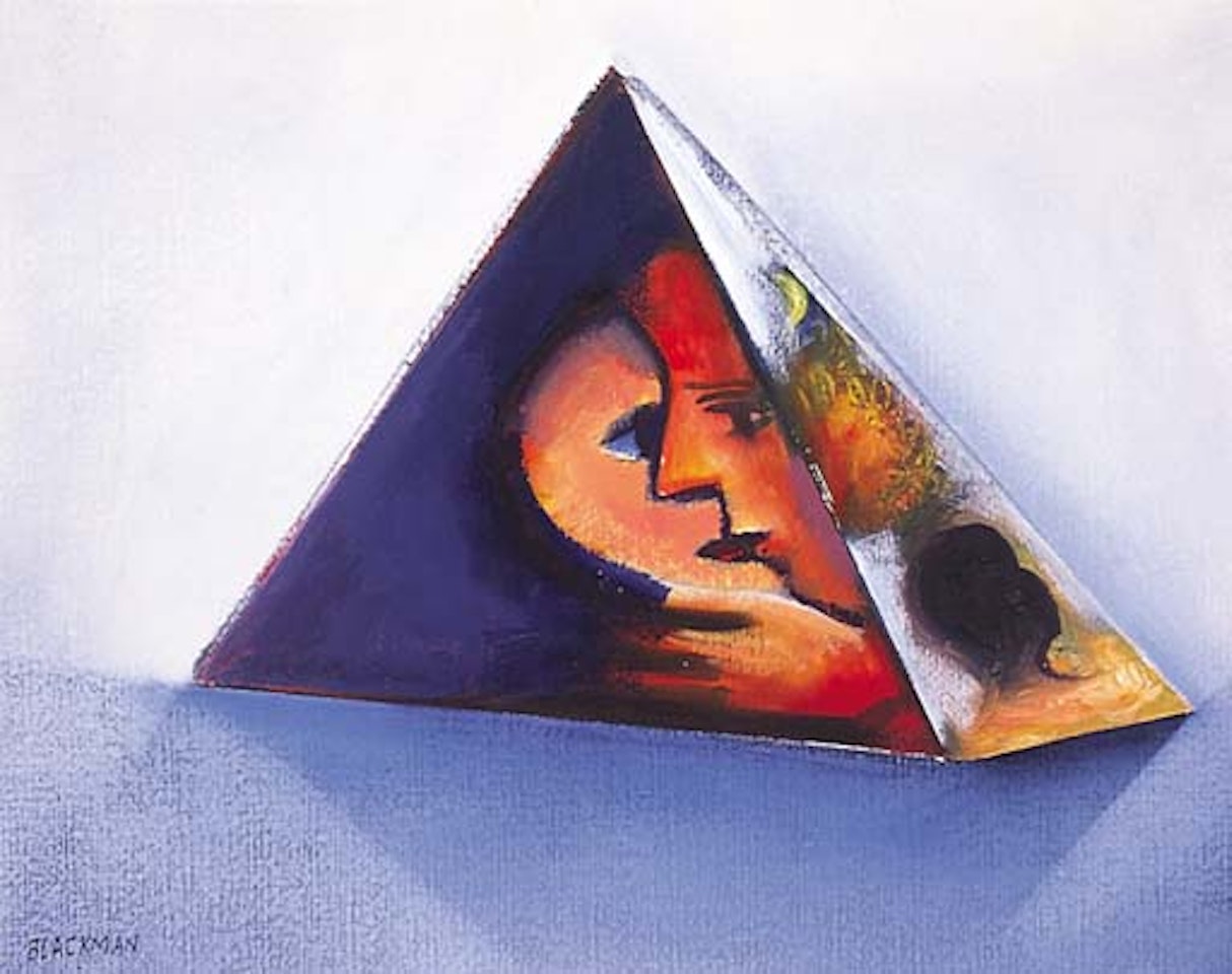 White pyramid by Charles Blackman
