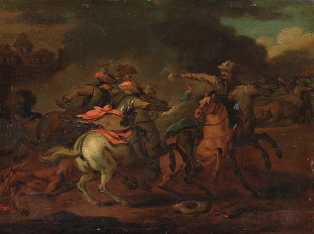 Cavalry skirmish by Francesco Giuseppe Casanova