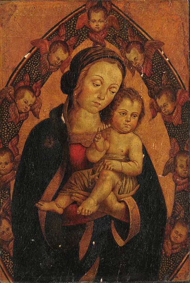 Madonna and Child surrounded by seraphim by Antonio Pastura del Massaro da Viterbo
