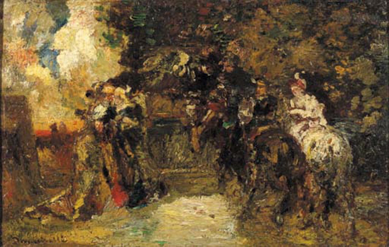 La chasse au faucon by Adolphe Monticelli