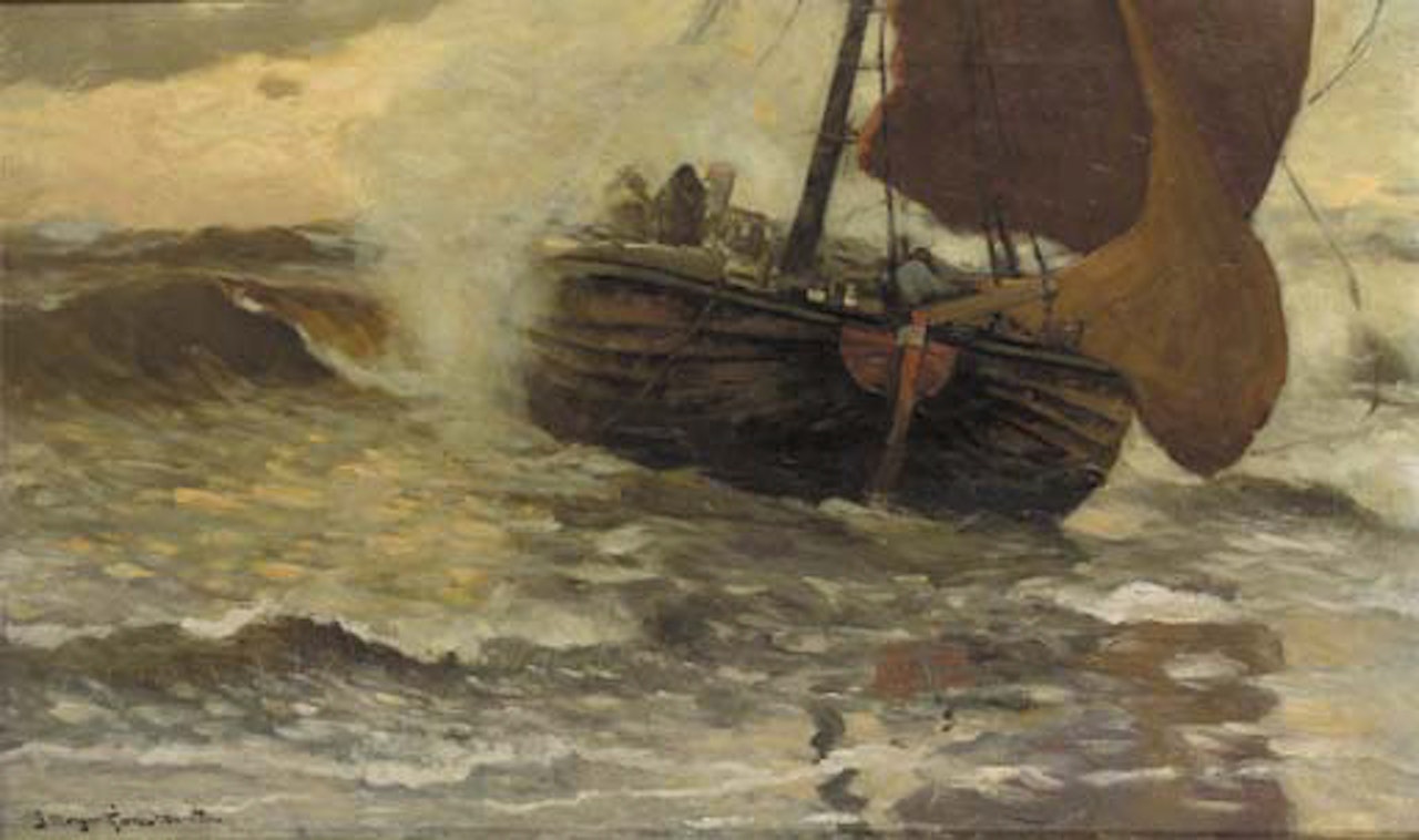 Bomschuit in the breakers by Gerhard Arij Ludwig Morgenstjerne Munthe