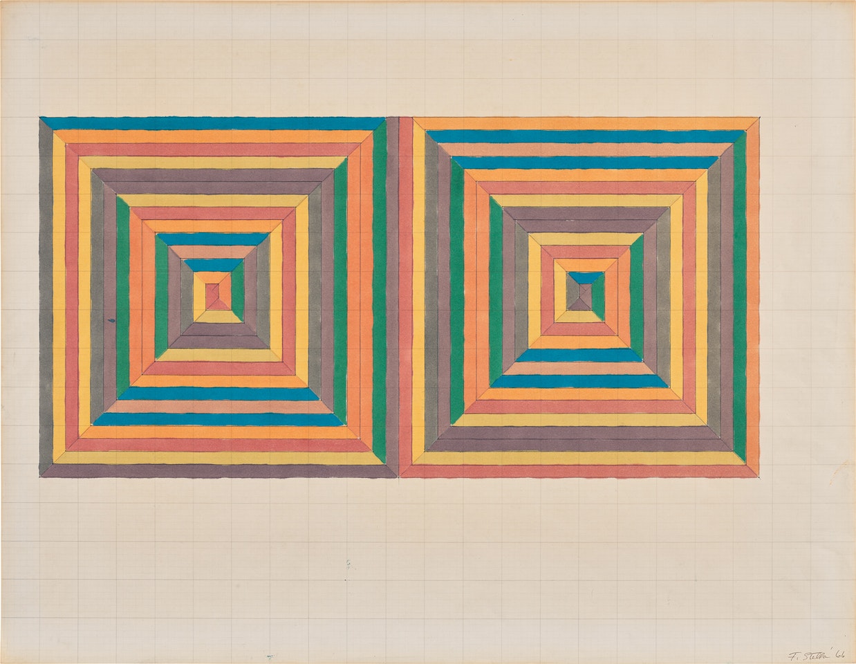 Fortin de las flores (Original Drawing for Ten for Leo Castelli) by Frank Stella