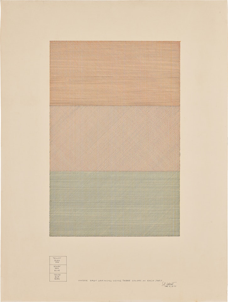 Three-Part Drawing Using Three Colors In Each Part by Sol LeWitt