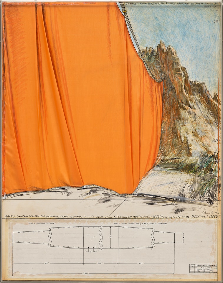 Valley Curtain (Project for Colorado) Grand Hogback, 7 Miles North from Rifle by Christo