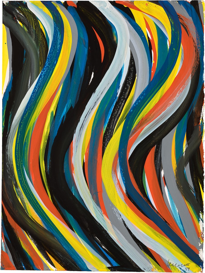 Wavy Vertical Brushstrokes by Sol LeWitt