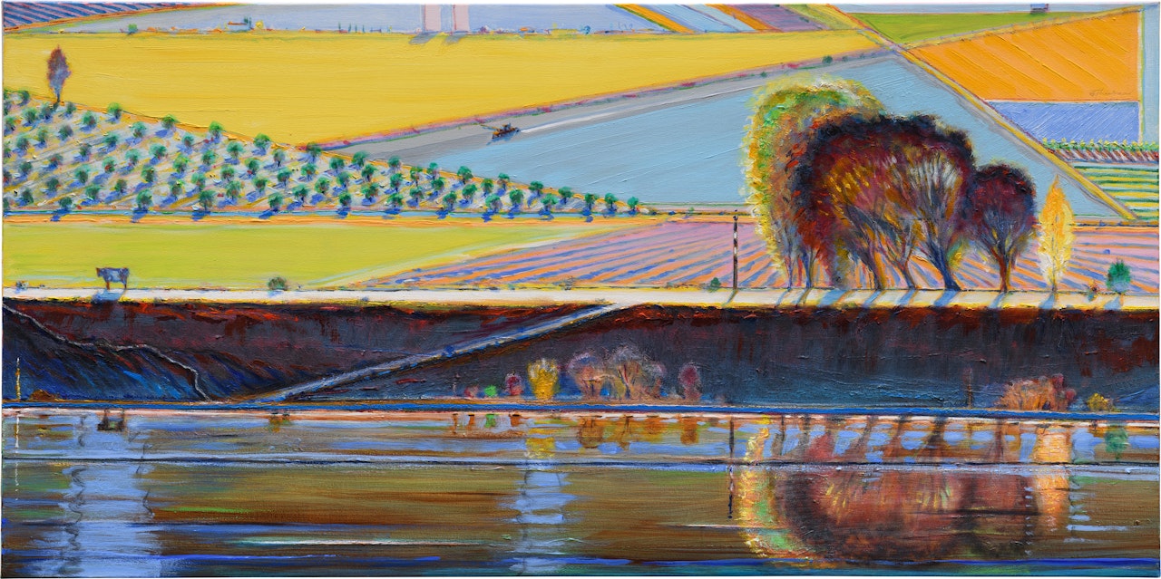 Levee and Cow by Wayne Thiebaud