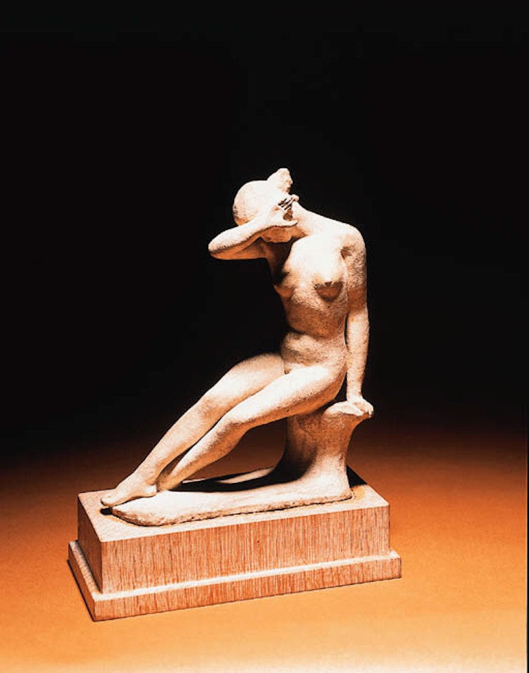 Jeune fille assise se voilant les yeux by Aristide Maillol