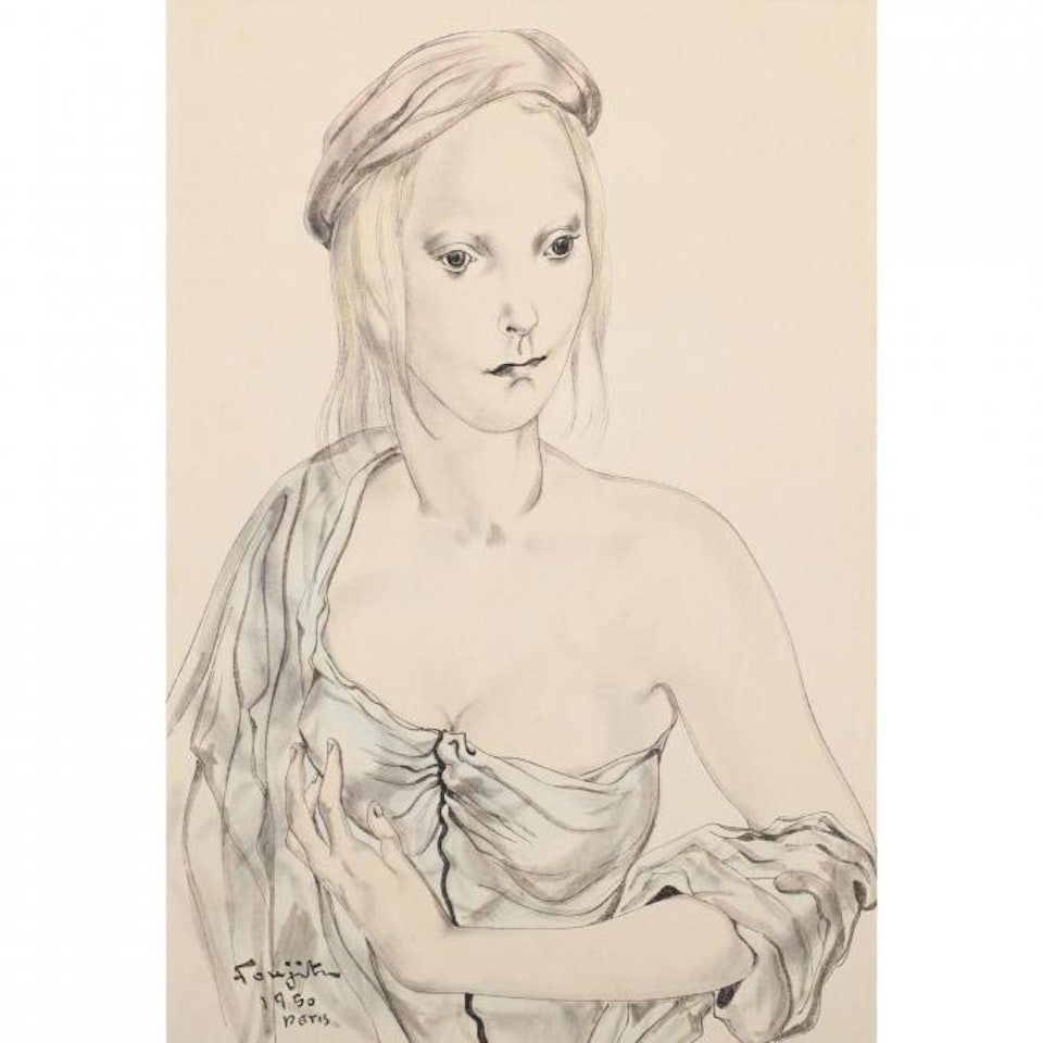 FEMME SE DÉSHABILLE / A LADY TAKING OFF CLOTHES by Leonard Tsuguharu Foujita