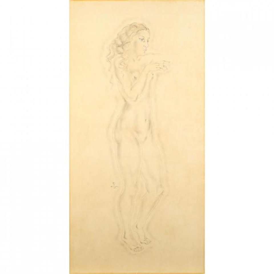 A STANDING NUDE WOMAN by Leonard Tsuguharu Foujita