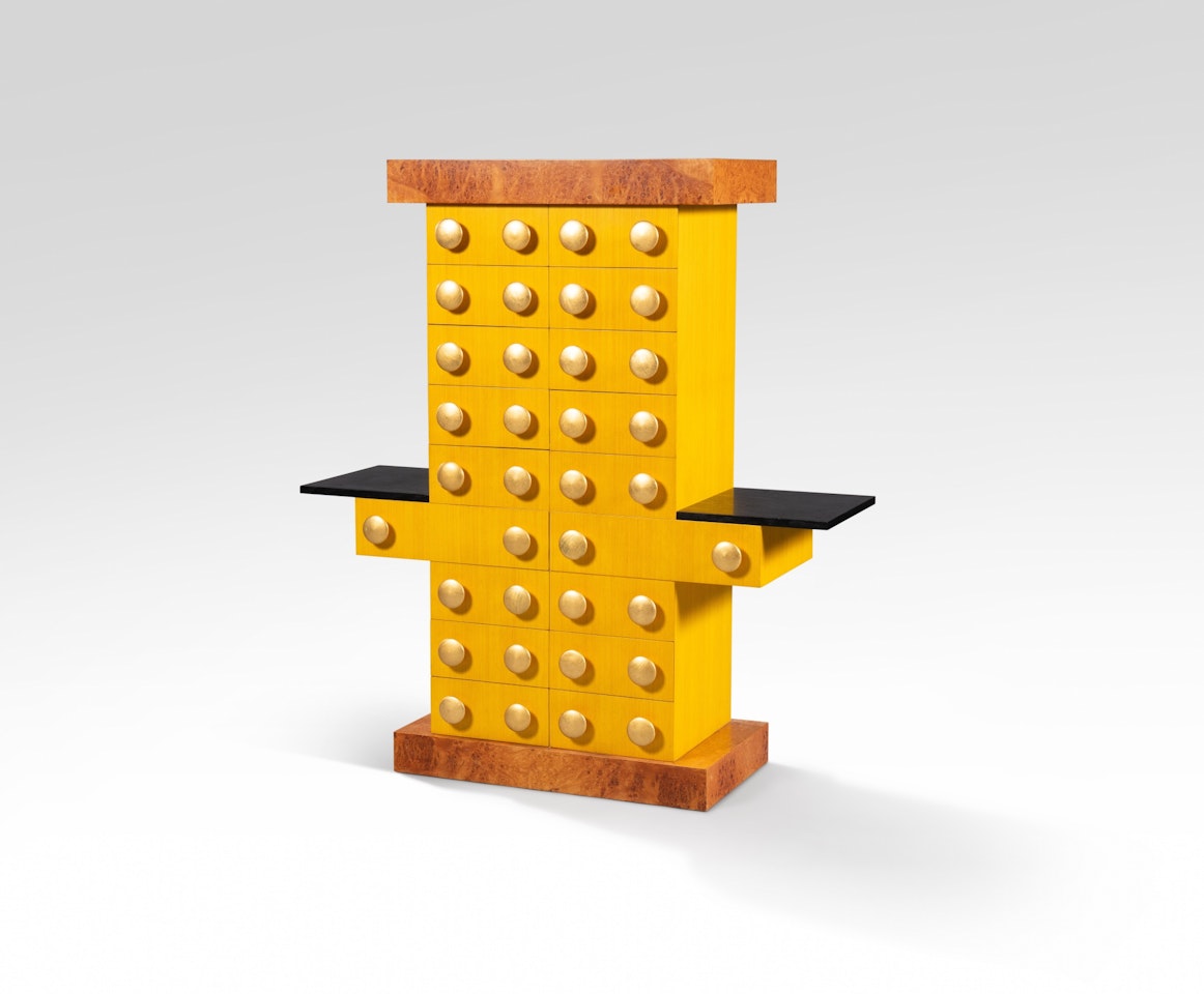 Mobile Giallo chest of drawers, Bharata series; our by Ettore Sottsass
