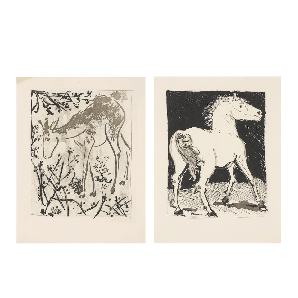 Le Cheval; Le Cerf, from Histoire Naturelle (Eaux-fortes originales pour des textes de buffon)  2 by Pablo Picasso