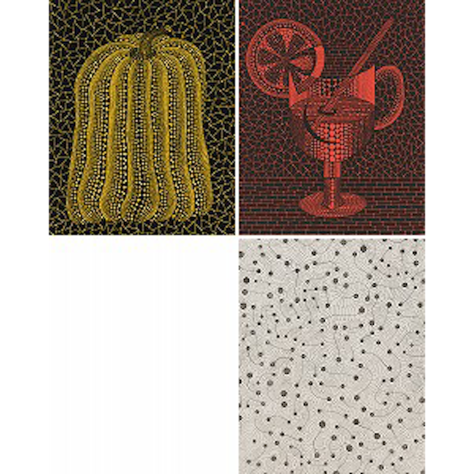 1. Pumpkin (Kusama 157)／2. Lemon Squash (Kusama 158)／3. Weeds (Kusama 159) by Yayoi Kusama