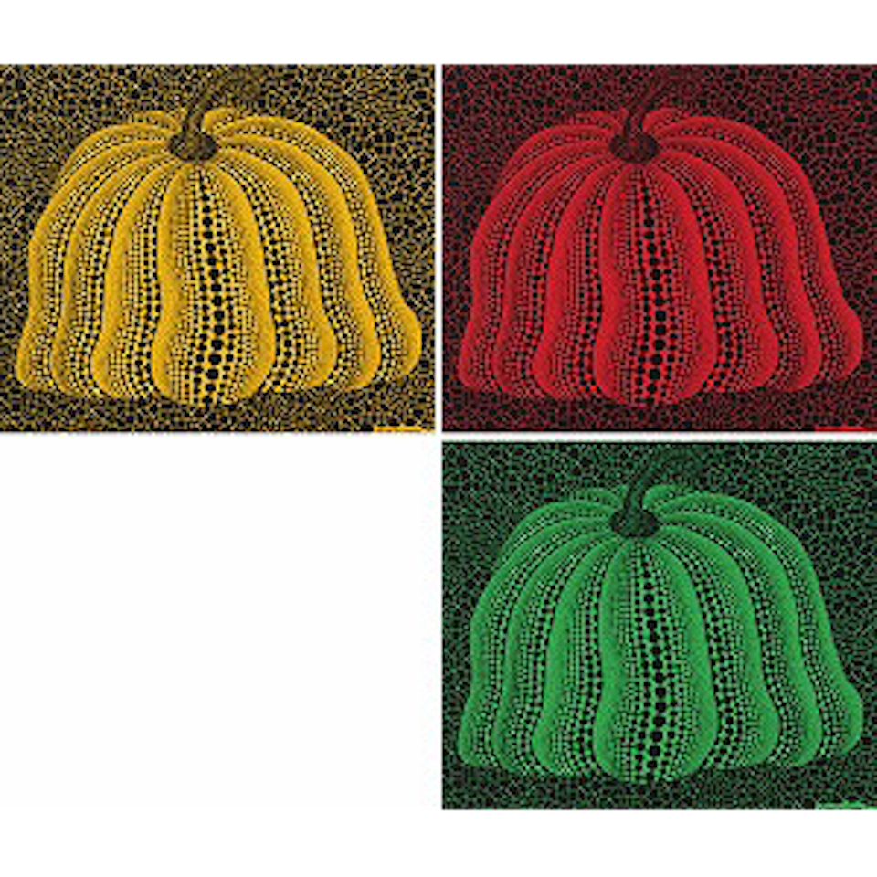 Pumpkin 2000 (Yellow, Red, Green) (Kusama 298-300) by Yayoi Kusama