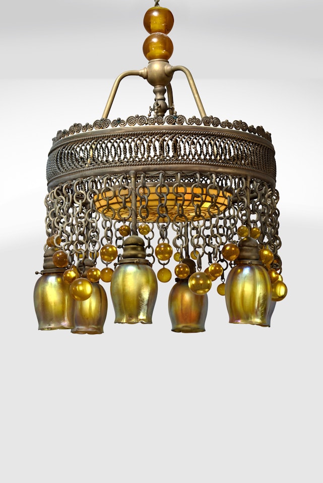 Six-Light "Moorish" Chandelier by Tiffany Studios
