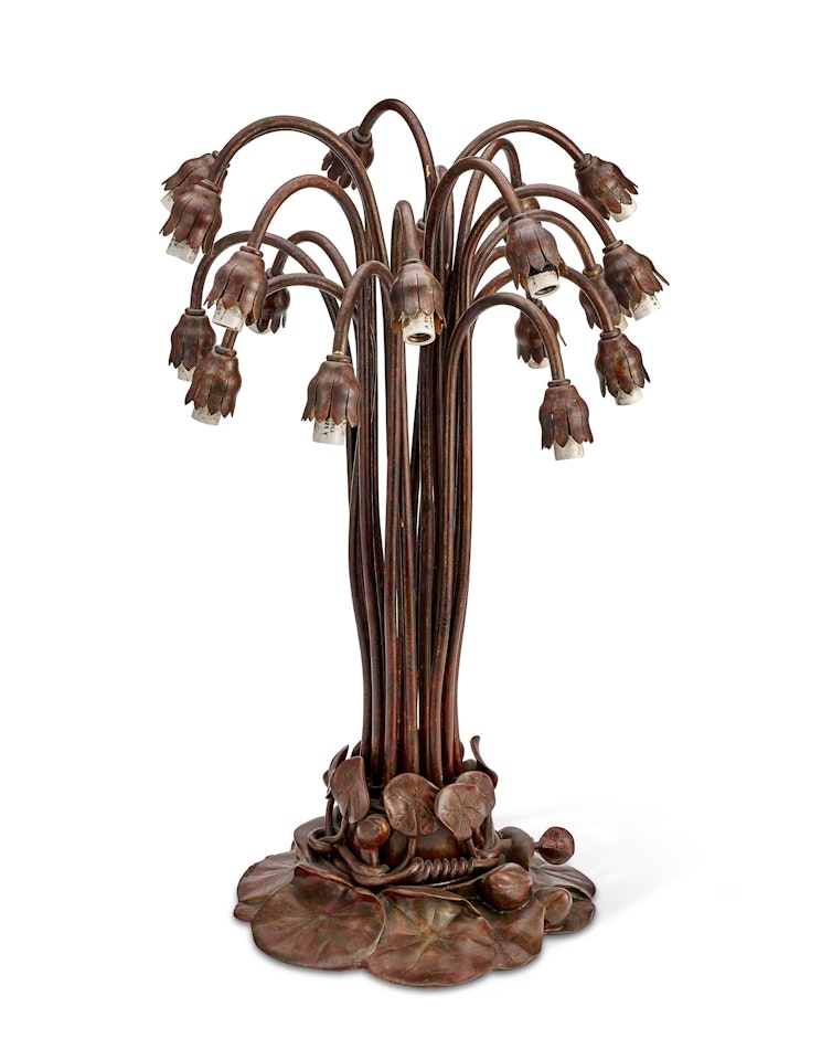 Eighteen-Light "Lily" Table Lamp Base by Tiffany Studios