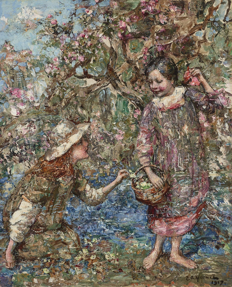 At Apple Blossom Time by Edward Atkinson Hornel