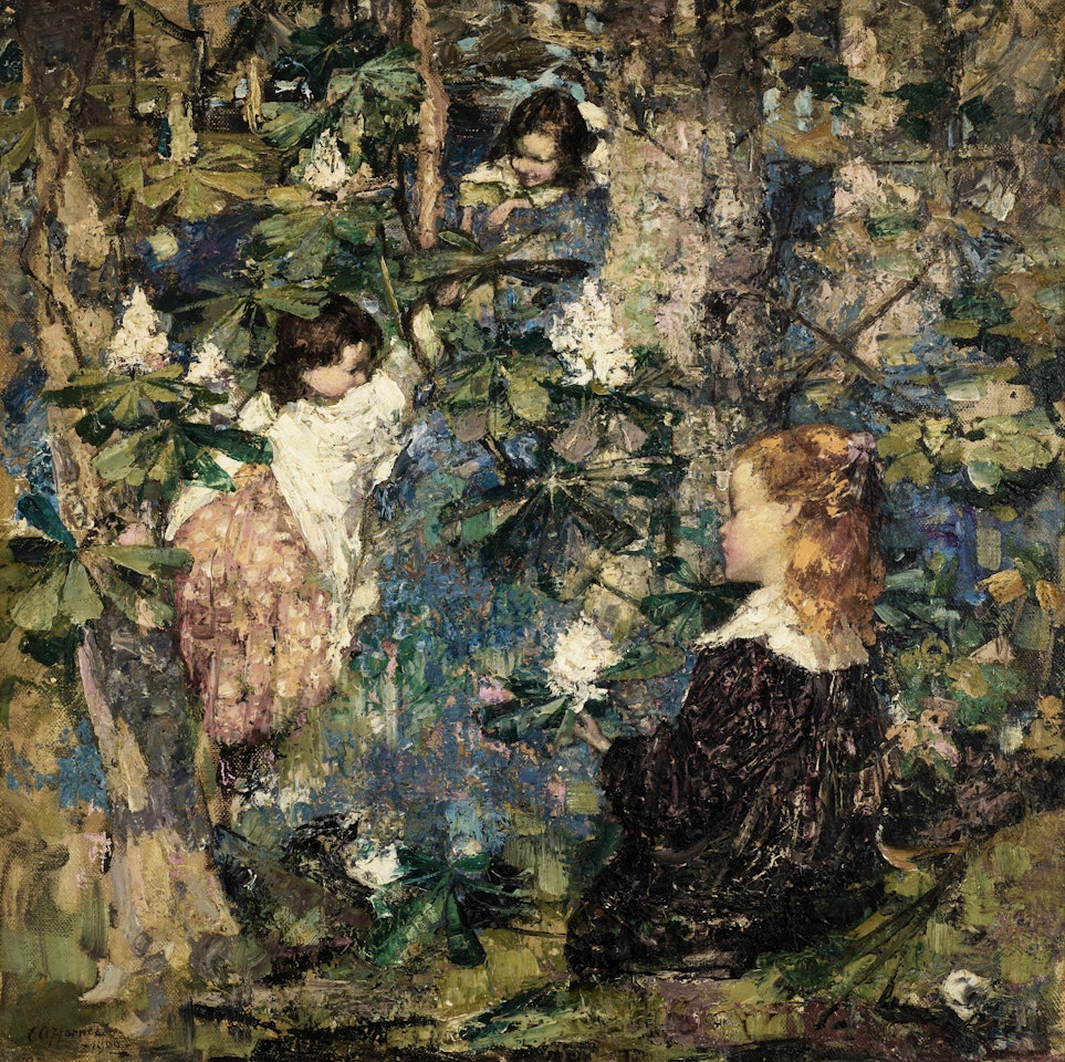 Among the White Rhododendrons by Edward Atkinson Hornel