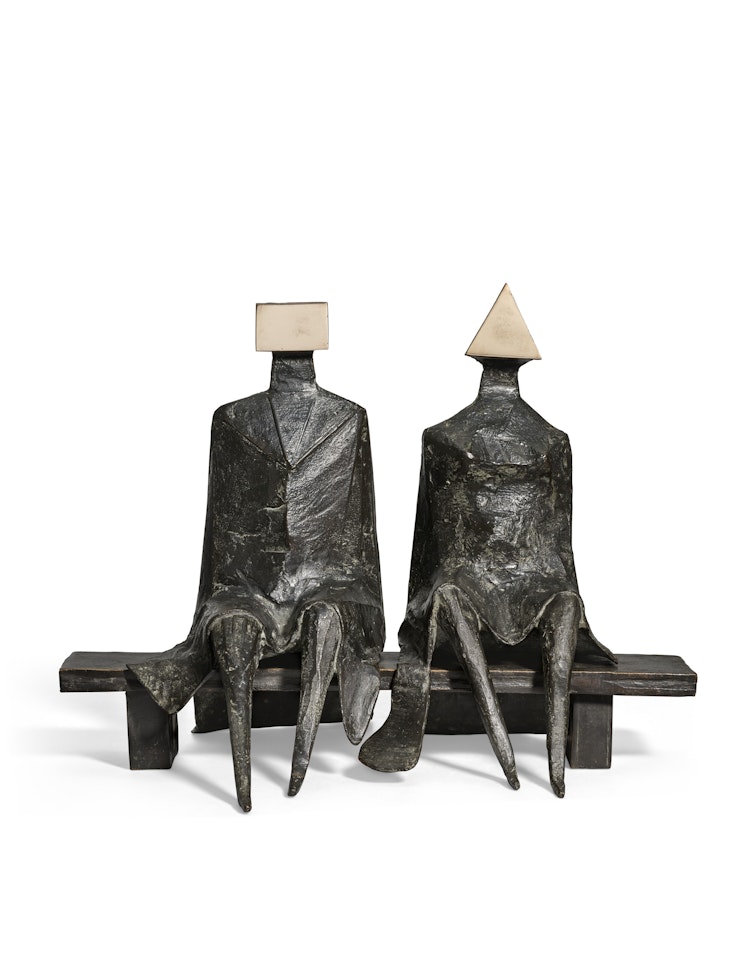 Maquette II Sitting Couple on Bench by Lynn Chadwick