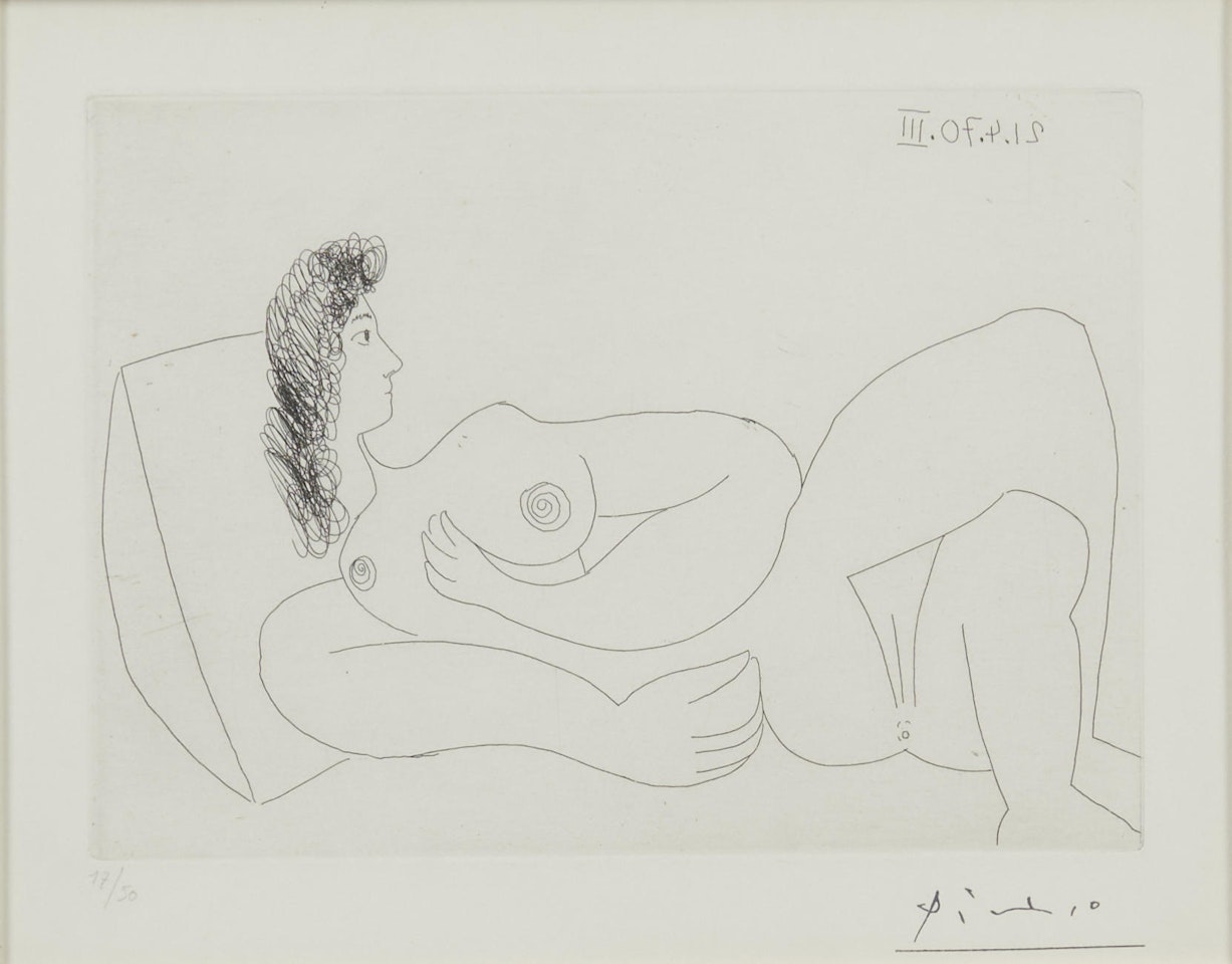 Odalisque au coussin, plate 40 from Series 156 (Baer 1901 Ba) by Pablo Picasso