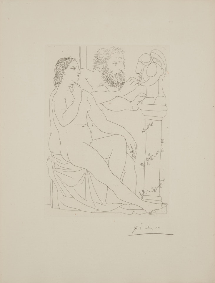 Sculpteur, modèle et buste sculpte , plate 38 from La Suite Vollard (Bloch 148; Baer, 300) by Pablo Picasso