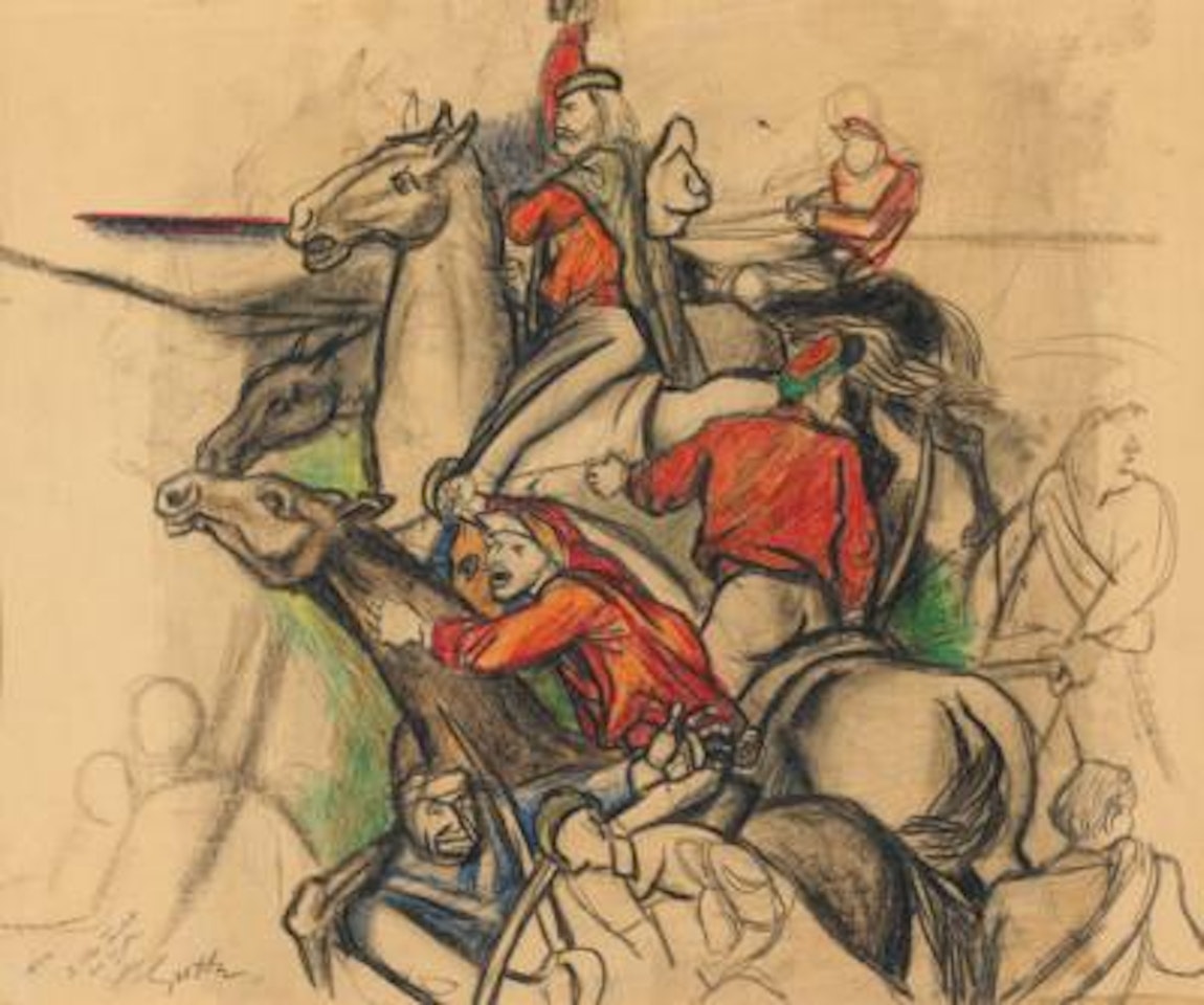 Battaglia di ponte dell’Ammiraglio (Studio) by Renato Guttuso