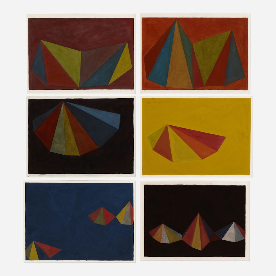 Asymmetrical Pyramids (six works) by Sol LeWitt