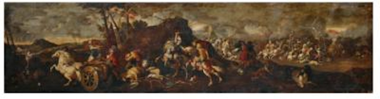 Rinaldo and Armida on the battlefield by Roman School