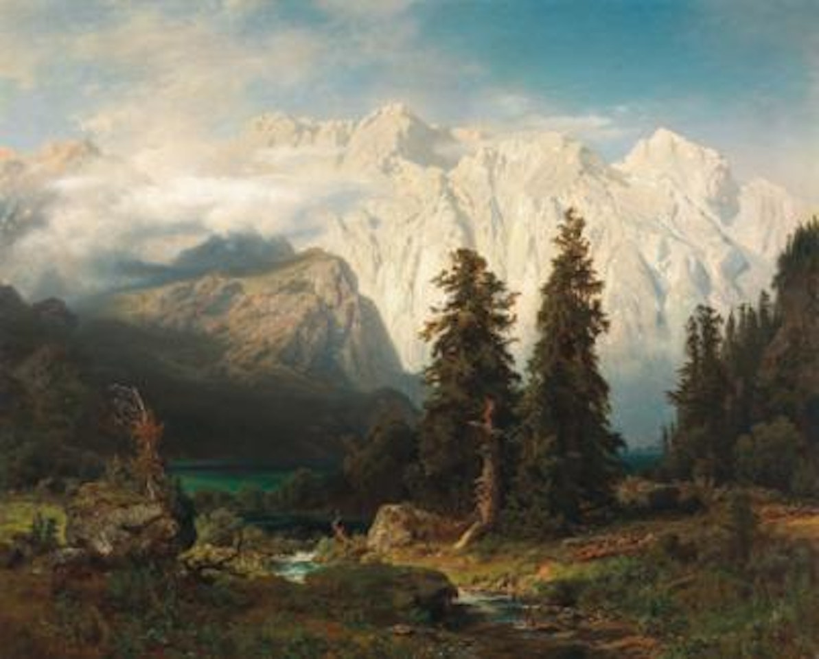 A View of the Watzmann Mountain and Lake Königssee by August Wilhelm Leu