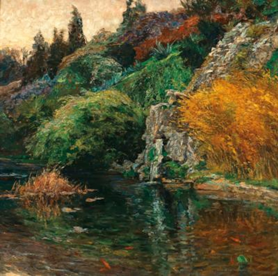 “Abendstimmung, Motiv aus dem Parke S. k. H. Erzherzog Josef in Fiume” by Olga Wisinger-Florian