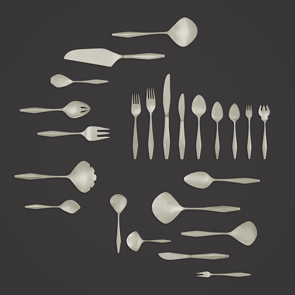 'Diamond' flatware service for 24 by Gio Ponti