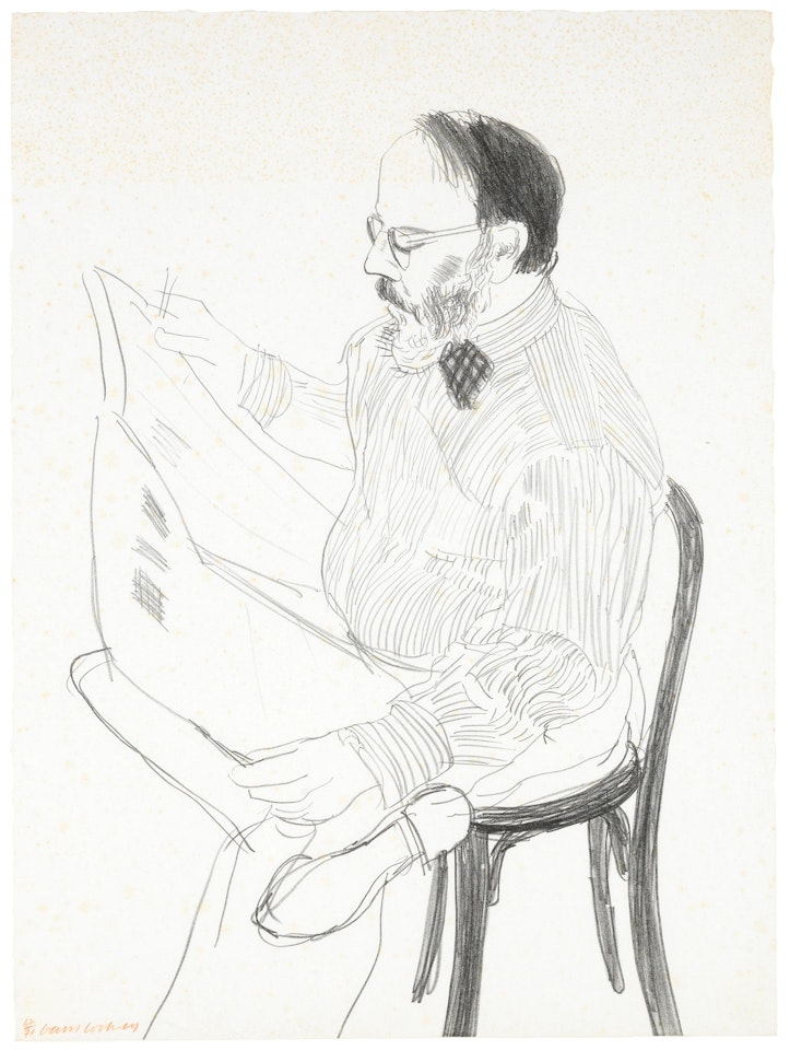Henry Reading the Newspaper, from Friends by David Hockney