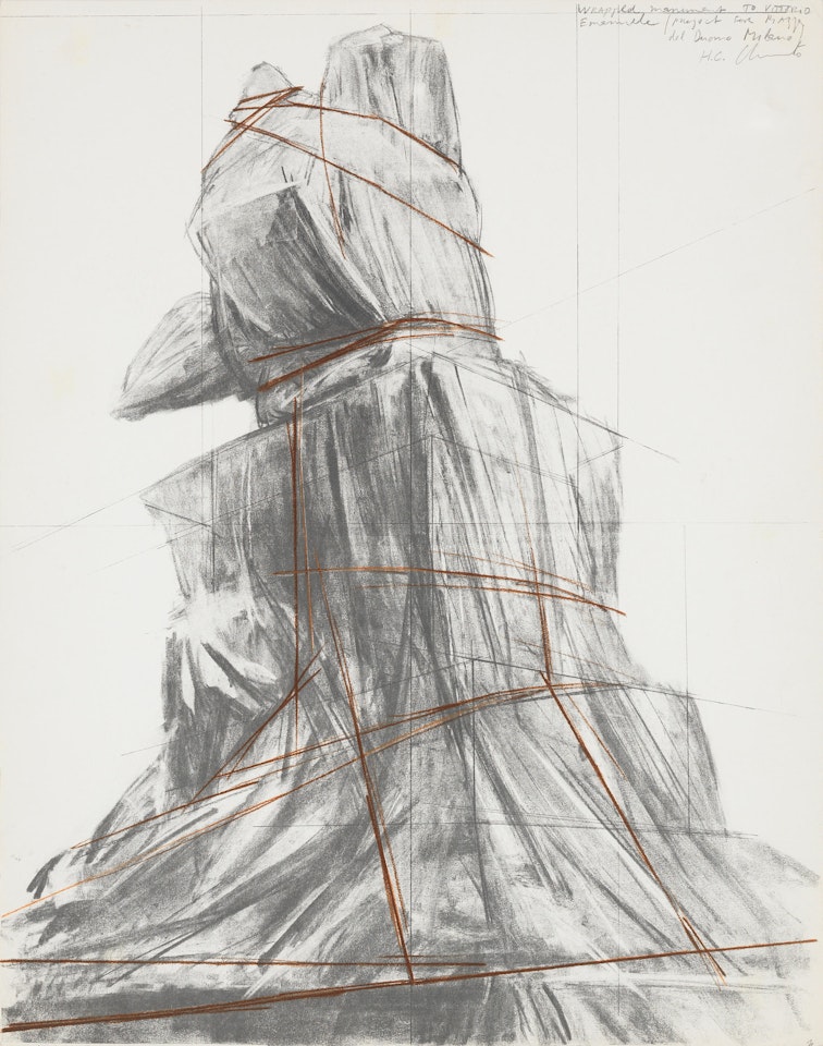 Wrapped Monument to Vittorio Emanuele (project for Piazza del Duomo, Milano) by Christo