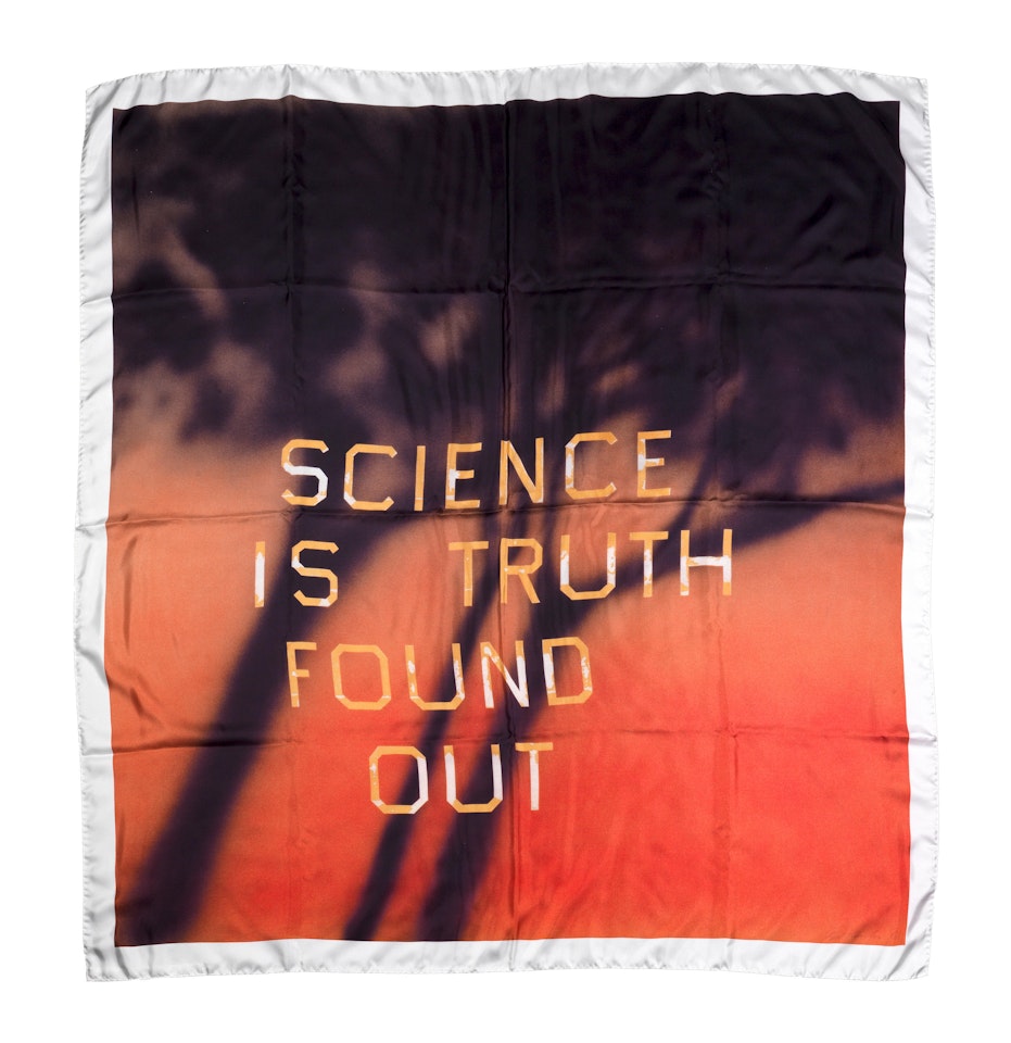 Science Is Truth Found Out (Red Scarf) by Ed Ruscha