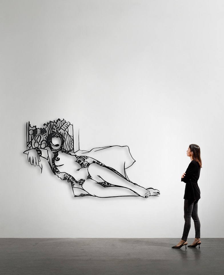 Monica Nude with Matisse (Black variation #3) /91 by Tom Wesselmann