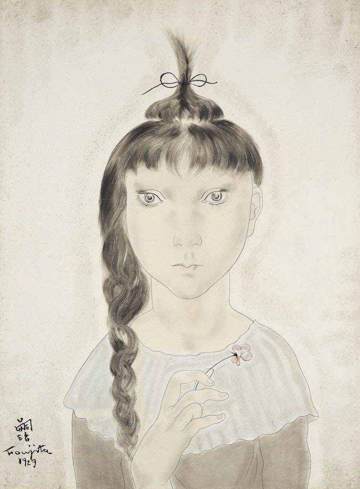 Petite fille à la fleur (Little Girl with Flower) by Leonard Tsuguharu Foujita