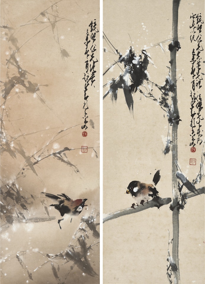 Sparrows in Snow by Zhao Shao'ang