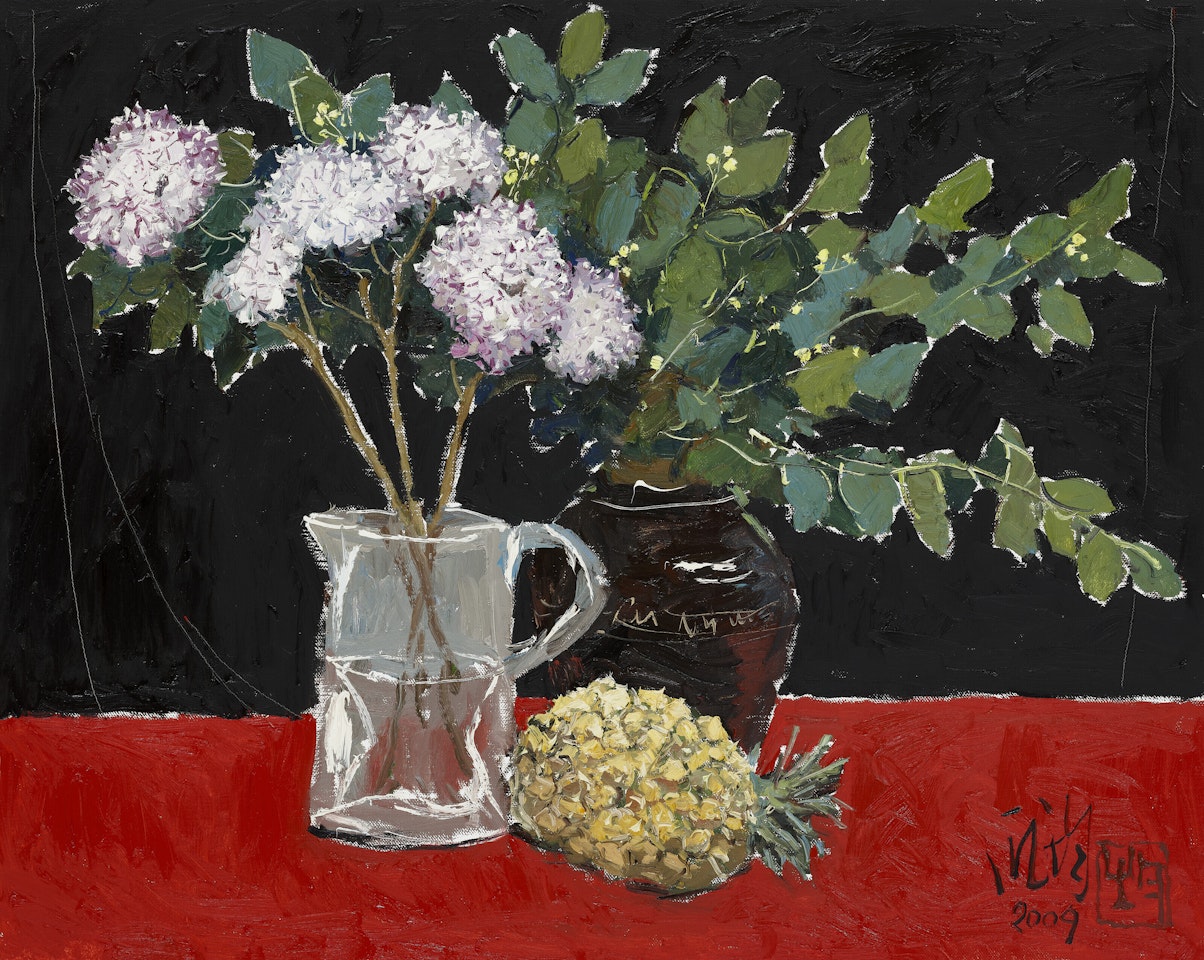 Flower Still Life (Red and Black) by Pang Jiun