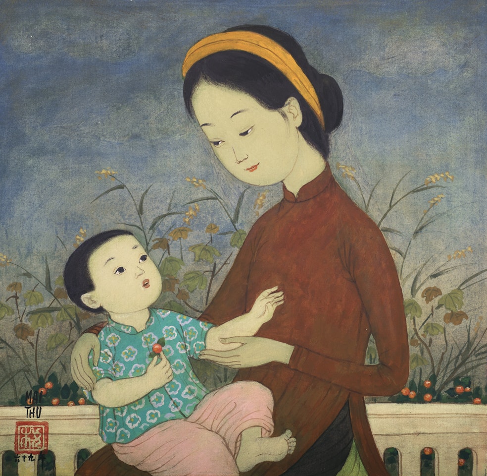 Mère et enfant au kumquat (Mother and Child with Kumquat) by Mai Trung Thu