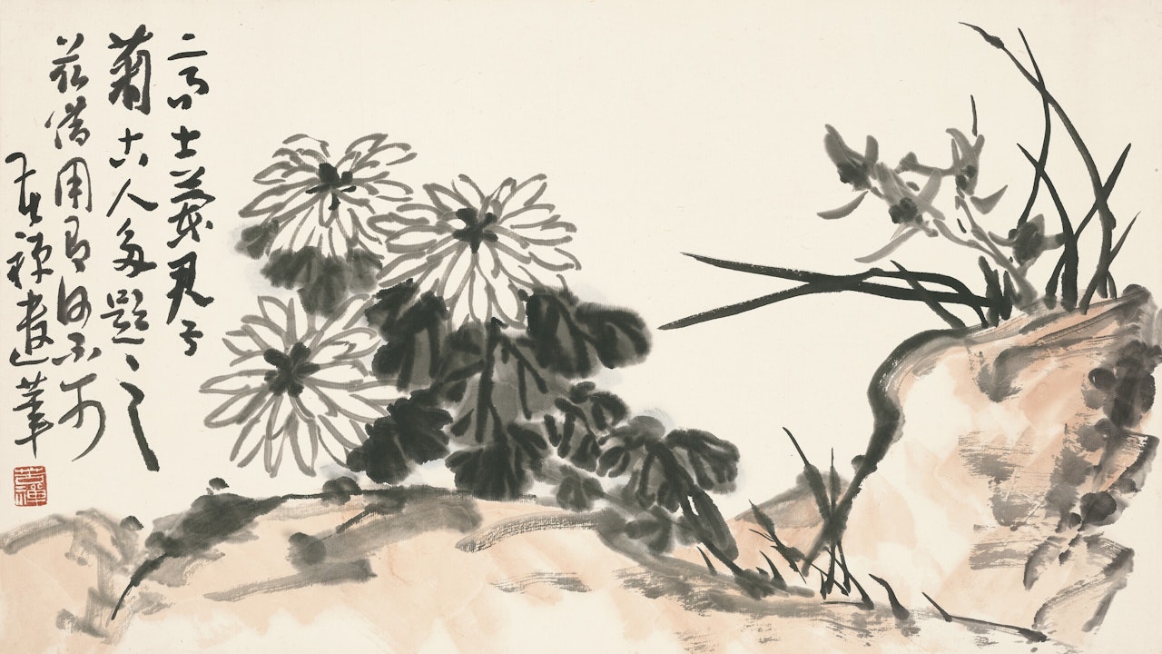 Chrysanthemums and Orchids by Li Kuchan